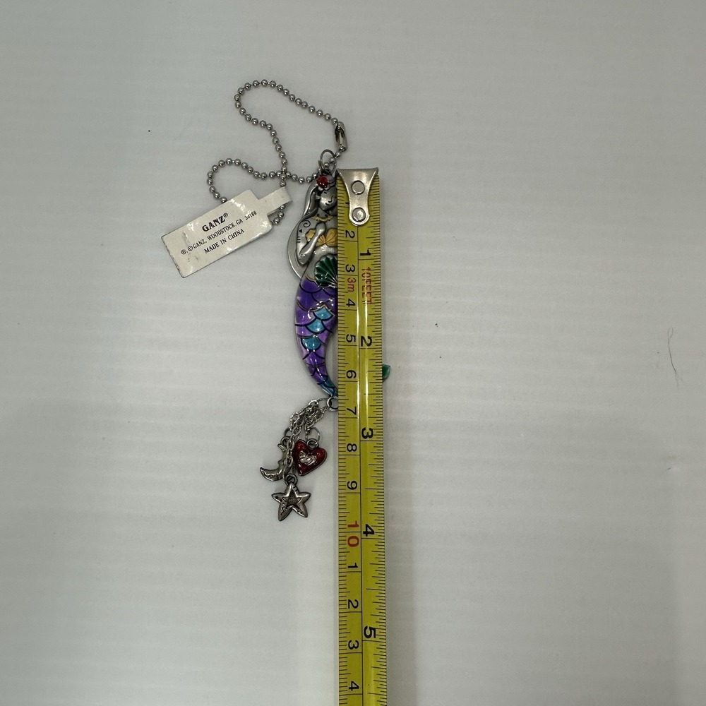 Ganz Mermaid Keychain Metal Enamel Purple Tail Charm Beach Ocean Theme - Picture 4 of 5